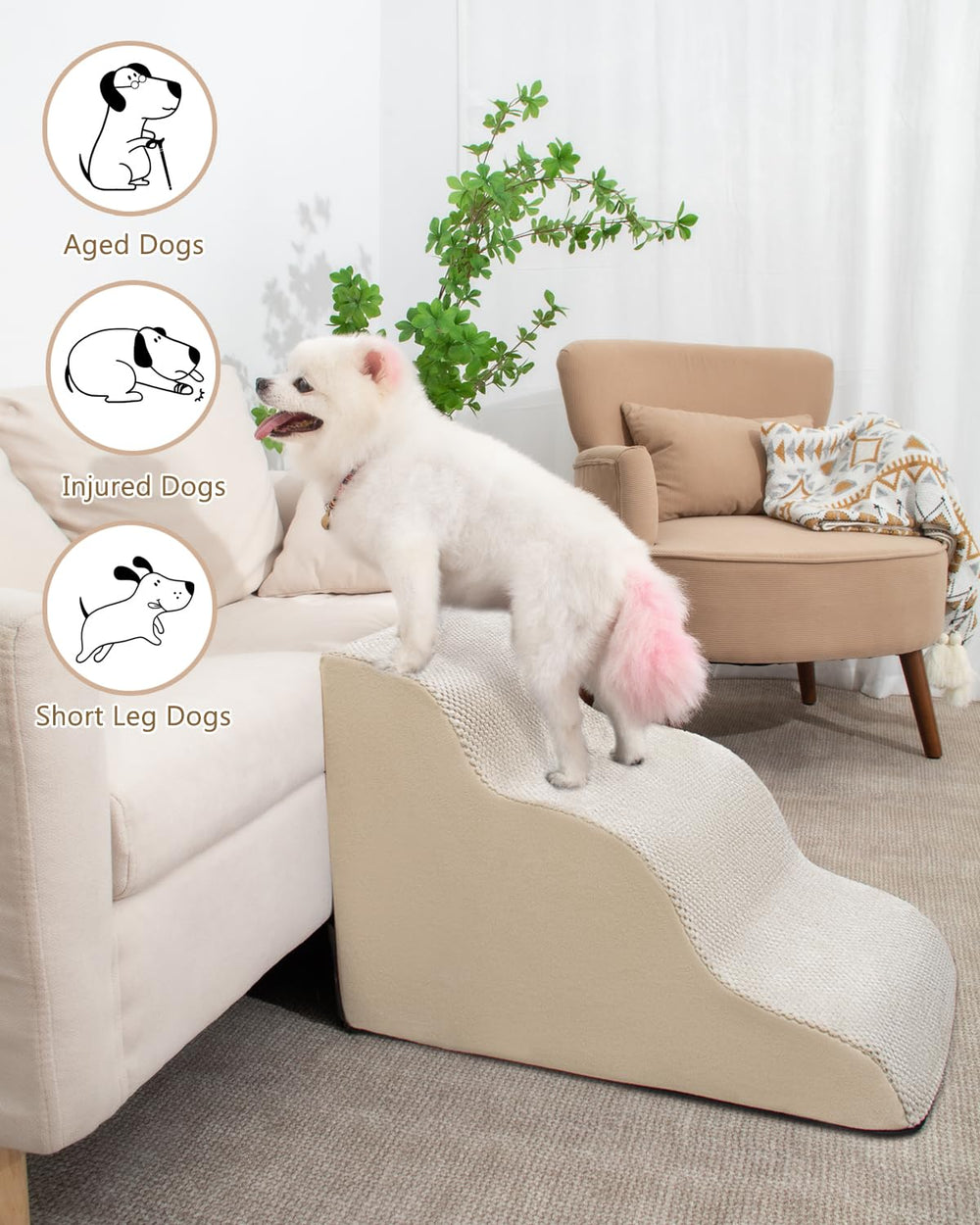 Aodisman removable cover on dog stairs for quick cleaning