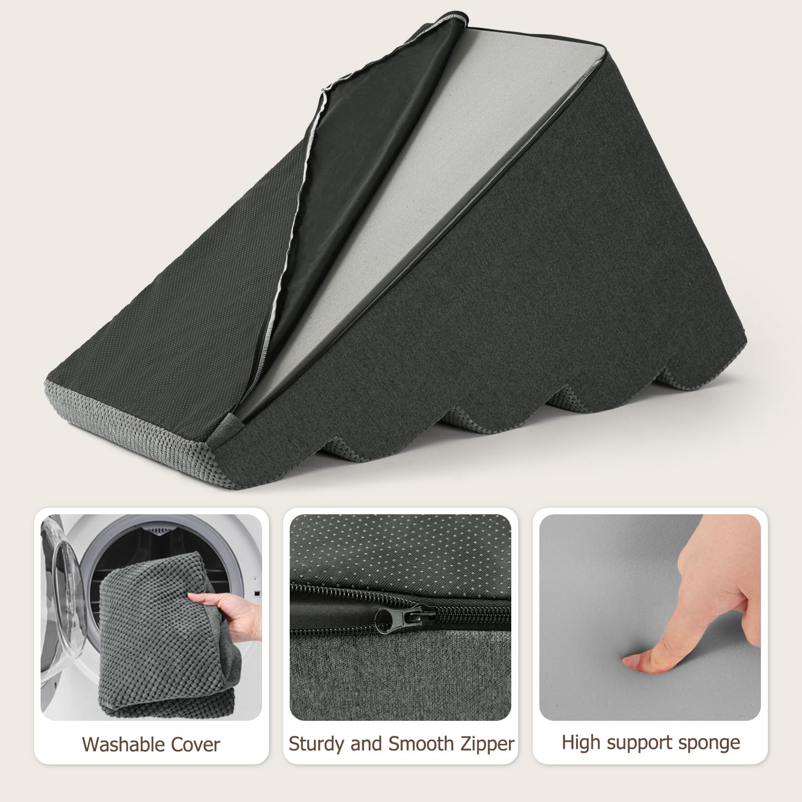 Aodisman dog stairs removable cover is machine-washable for easy cleaning