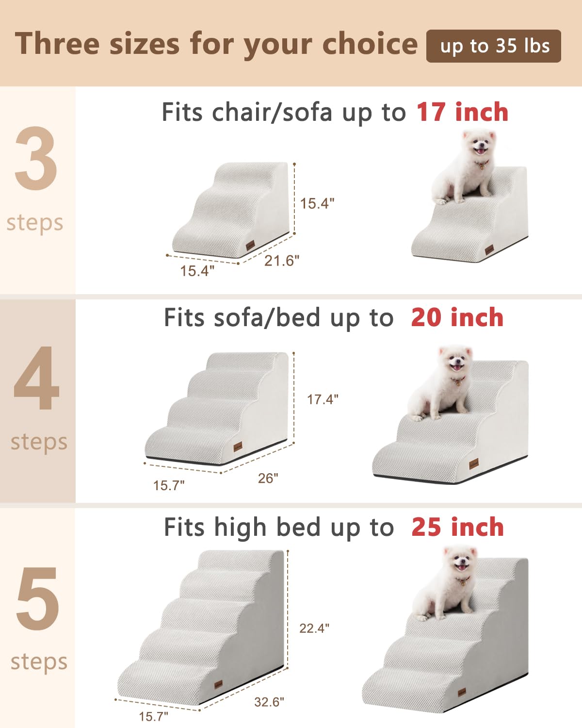 Aodisman 17-inch sofa compatibility allows secure access to seating.