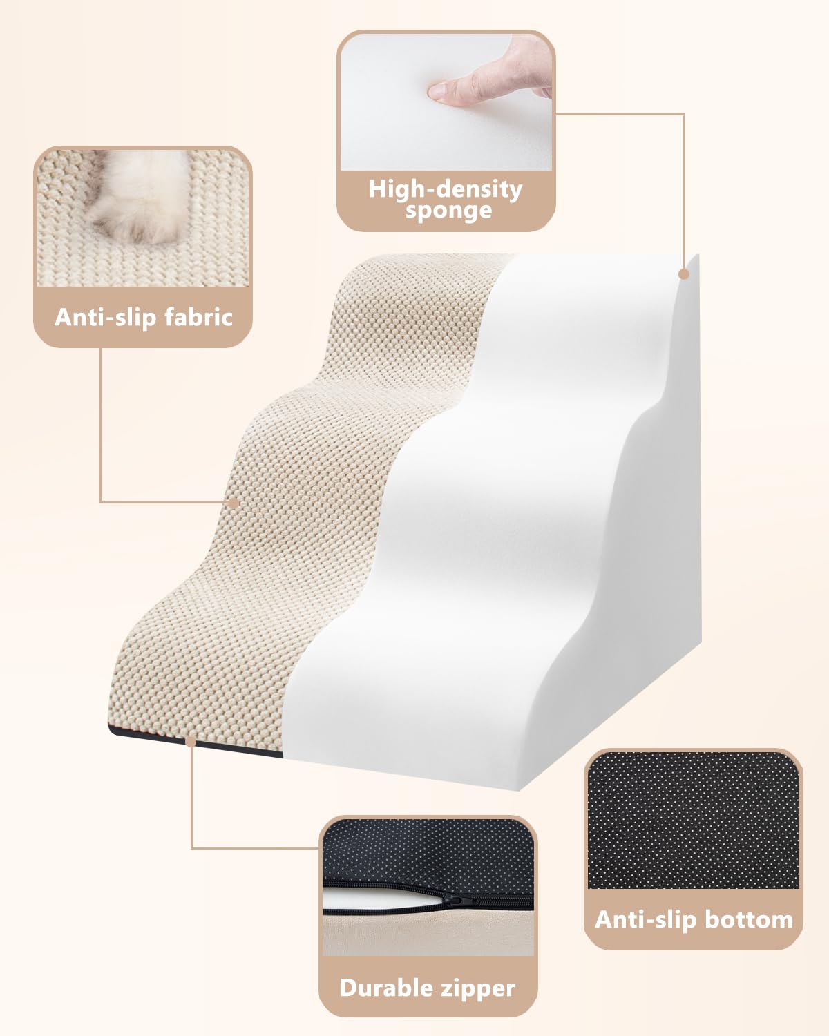 Aodisman stairs fit sofas up to 17 inches
