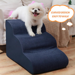Aodisman dog stairs soft non-slip fabric provides secure footing.