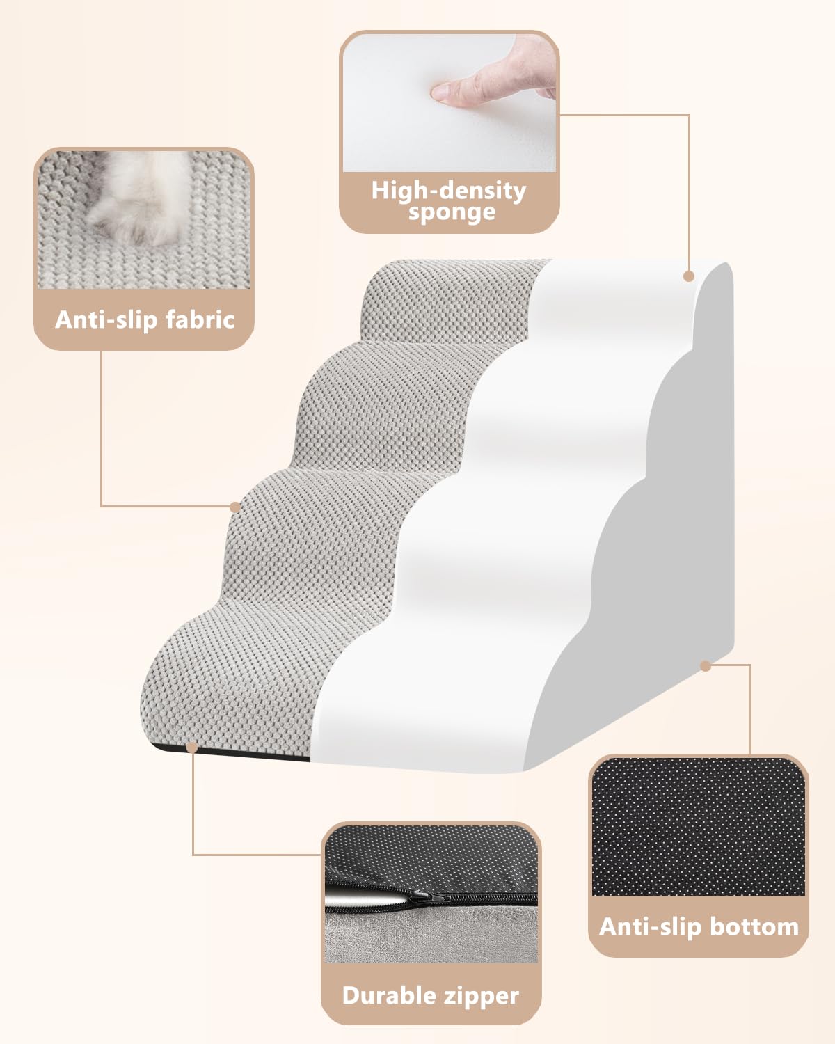 Aodisman dog stairs suitable for sofas up to 20 inches