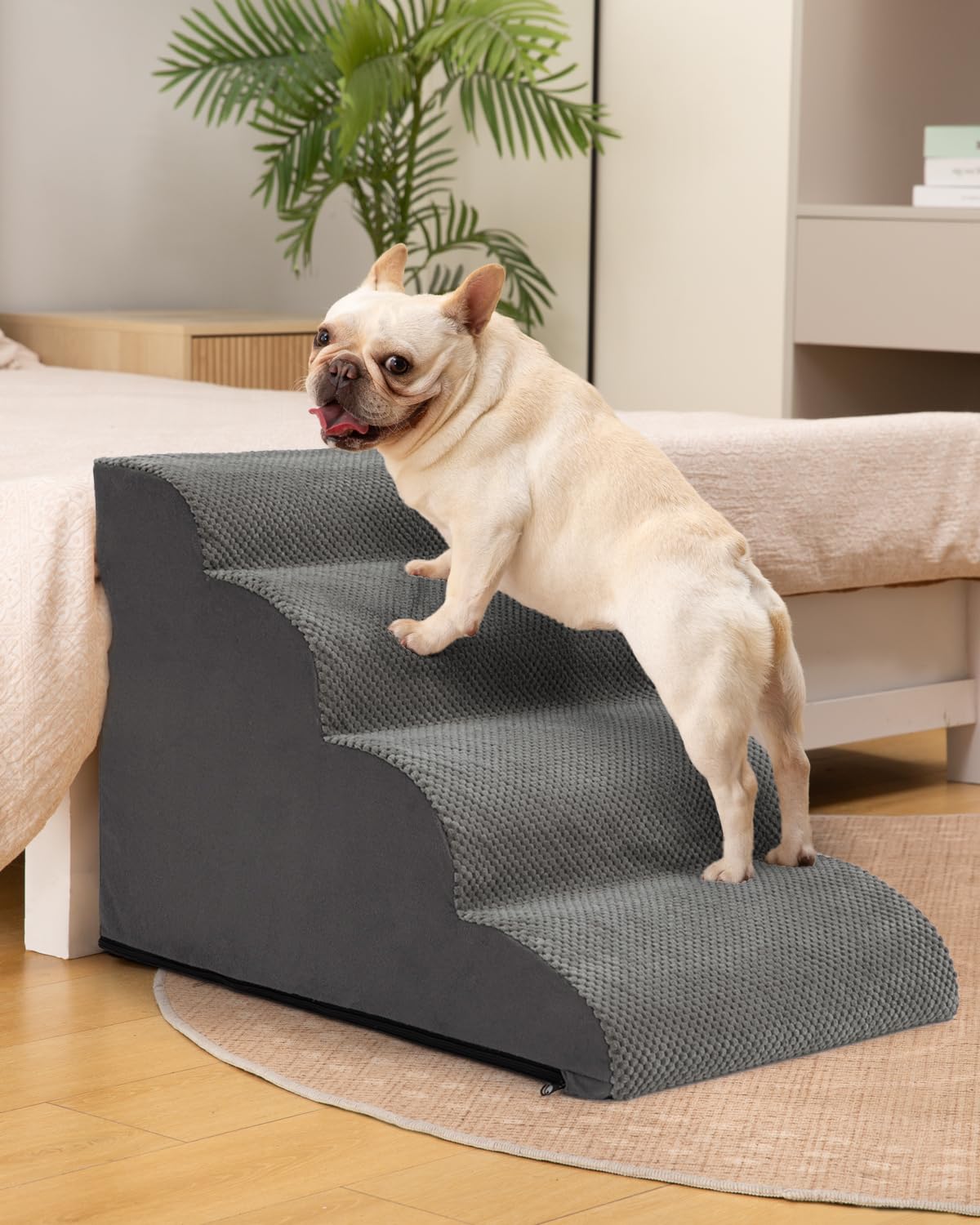 Aodisman dog stairs three-step model fits chairs up to 17 inches.