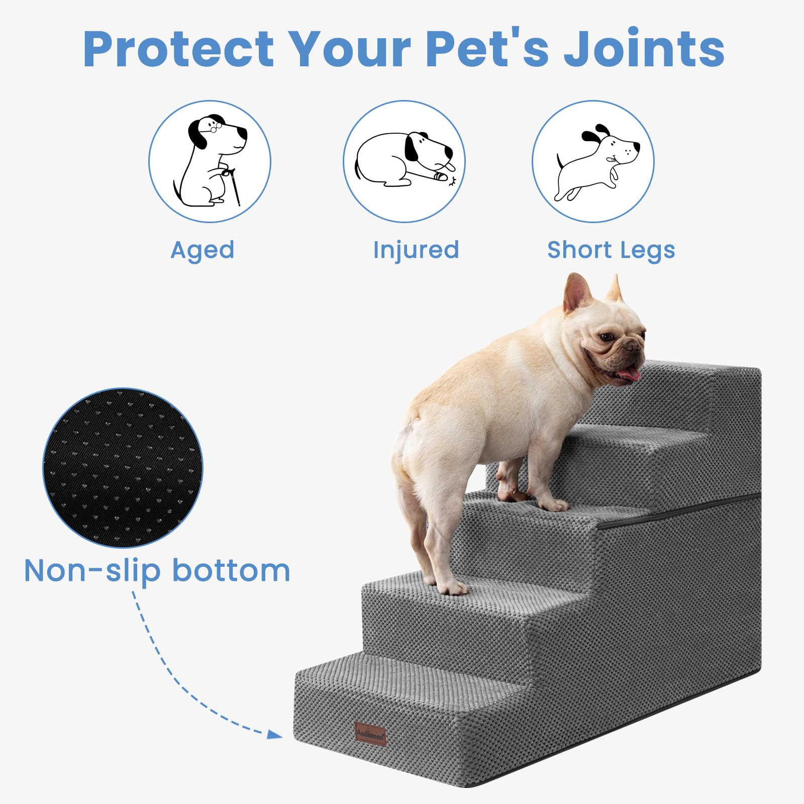 Aodisman dog stairs grey arrive vacuum-packed and regain shape quickly