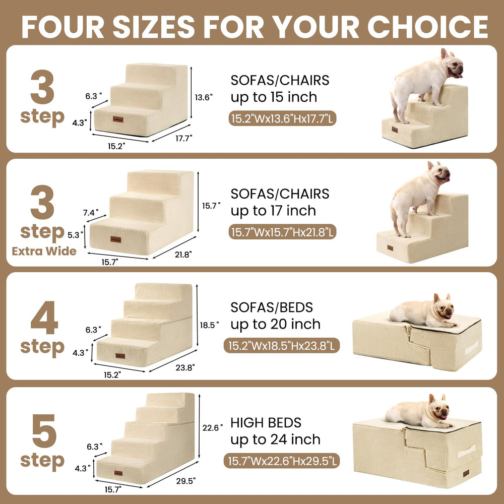 Aodisman dog stairs versatile use on bed, sofa, or chair for aging pets.