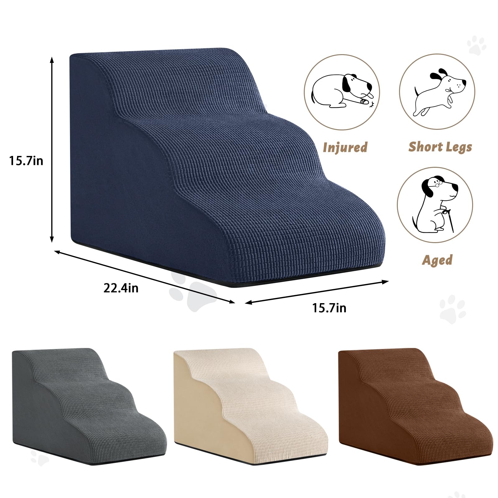 Aodisman dog stairs washable cover makes cleaning quick and easy.