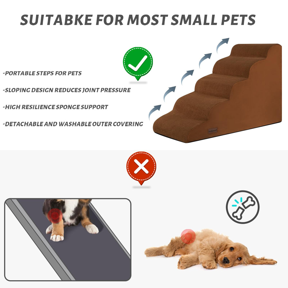 Aodisman washable cover on dog stairs for hygienic care.