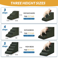 Aodisman dog stairs with wide steps supporting small dogs and cats.
