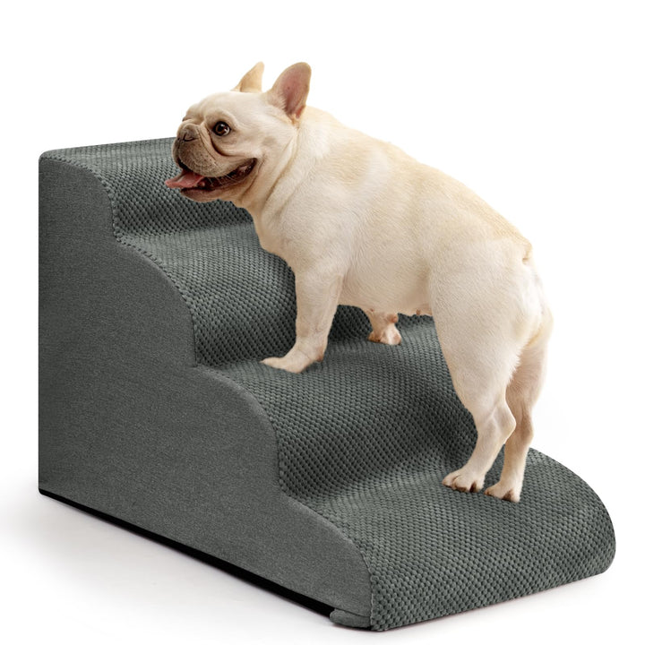Aodisman four-step dog stairs on sofa with stable anti-slip design.