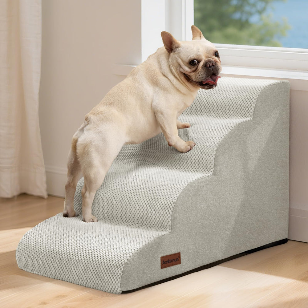 Aodisman dog stairs removable cover is machine washable for easy hygiene.