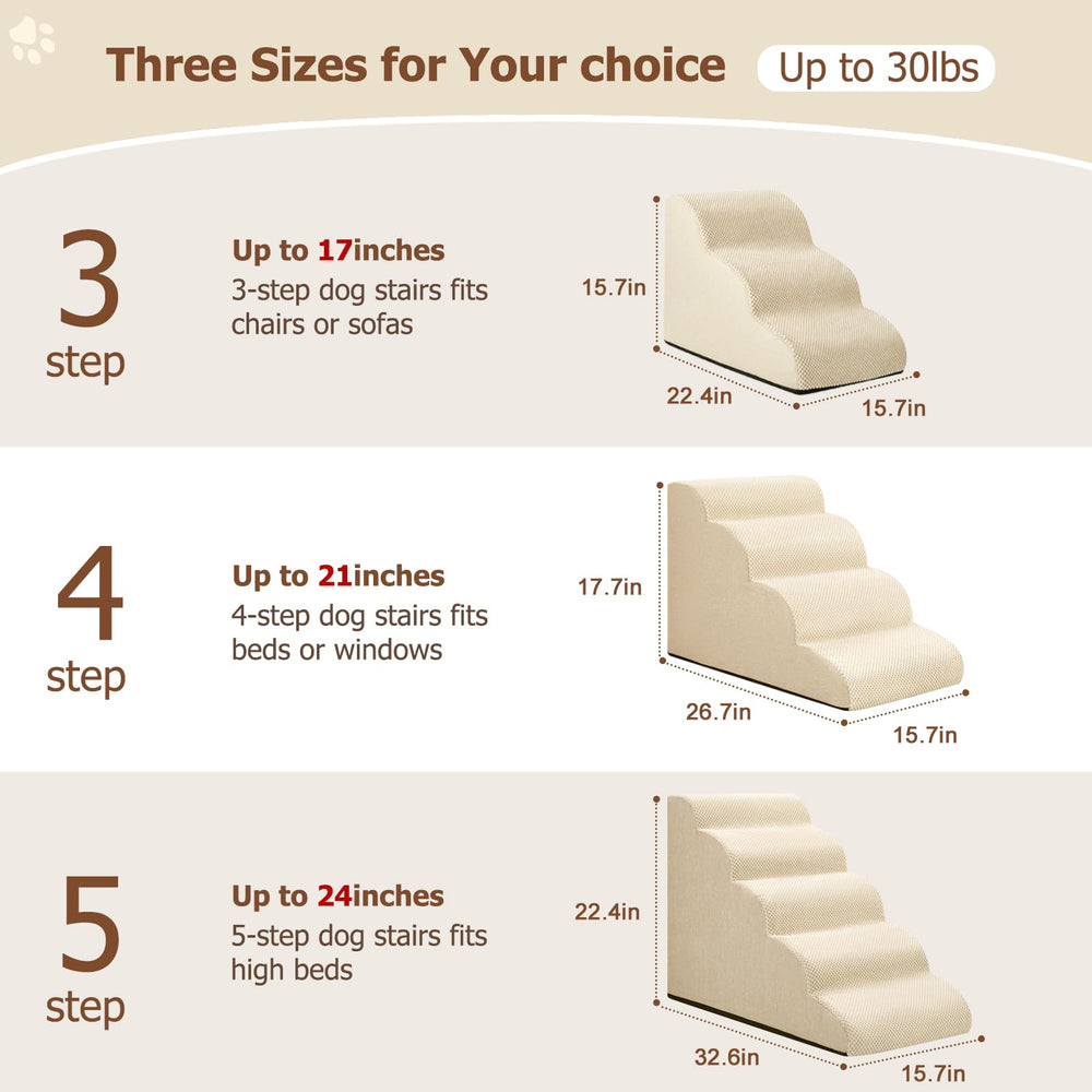 Aodisman dog steps three-height configuration for versatile furniture access.