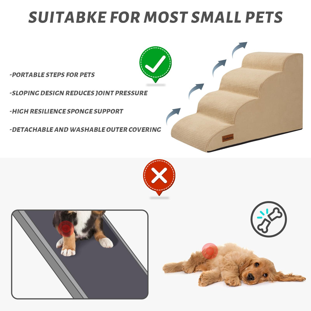 Aodisman non-slip bottom on pet stairs for stable footing