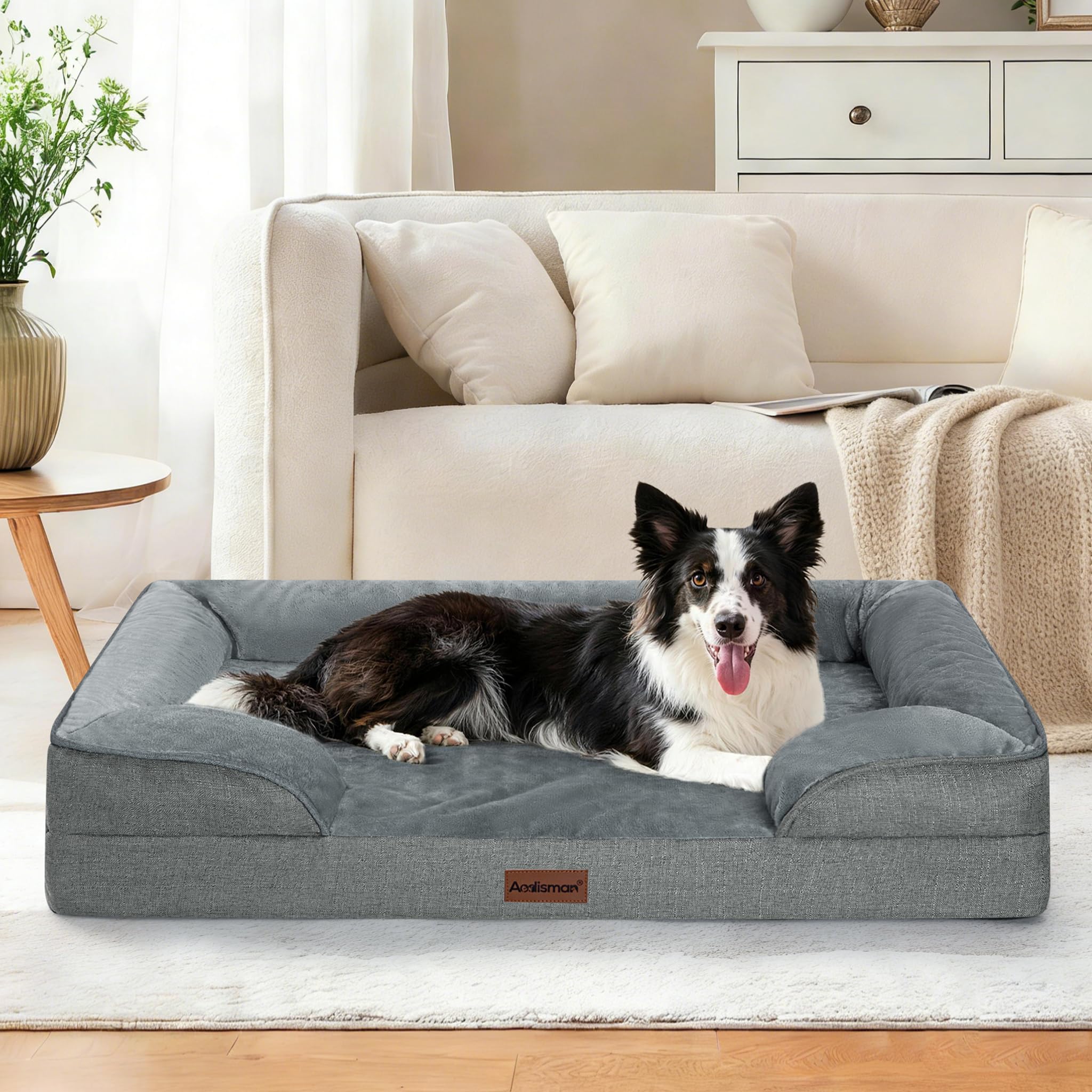 Aodisman XL crate couch bed setup shows versatile use at home or in a crate.