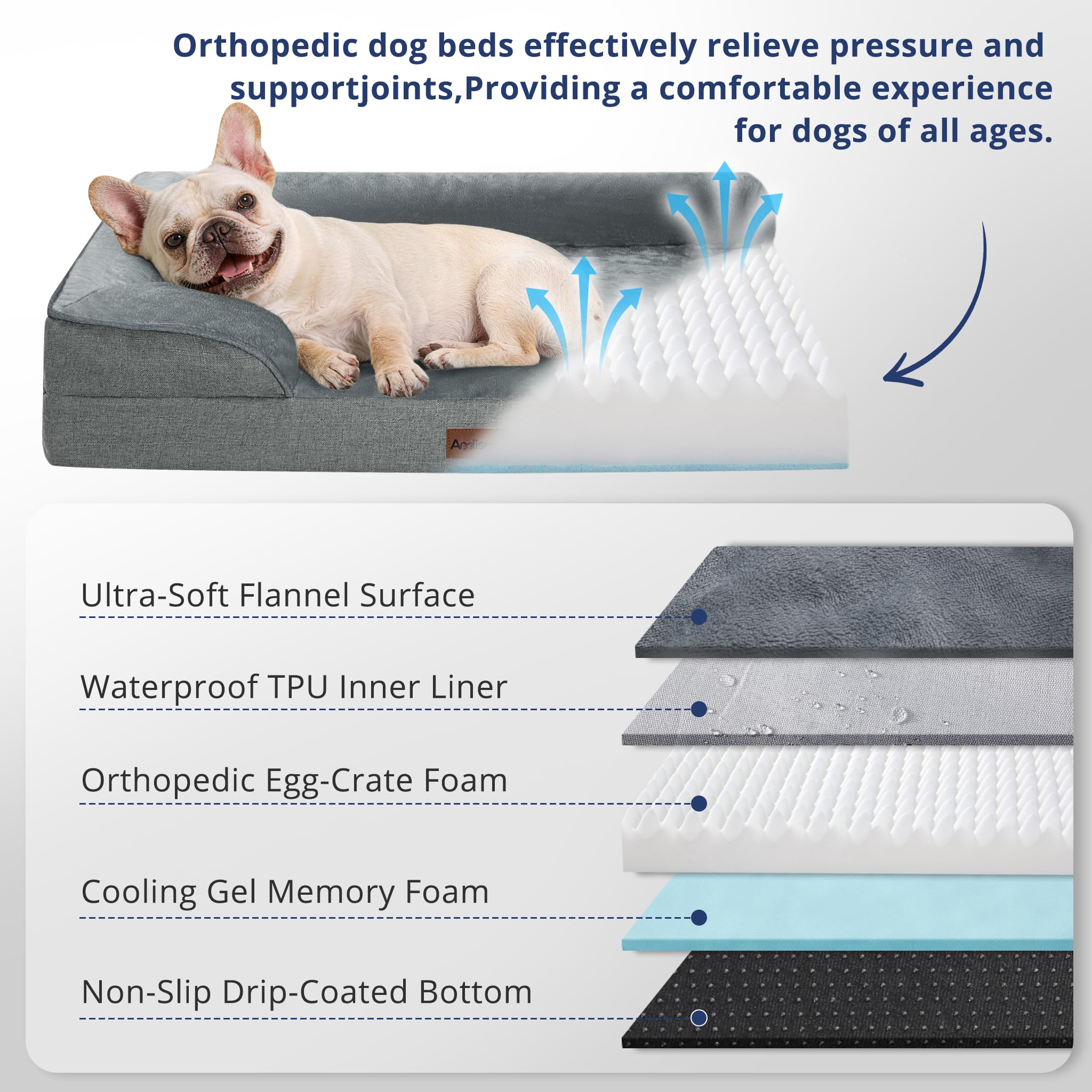 Aodisman XL grey washable cover shows removable fabric for mess-free cleaning.