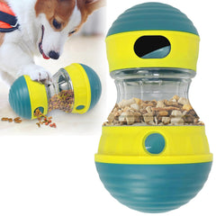 AOEEKI interactive dog toy ball demonstrates treat dispensing for engaging play.