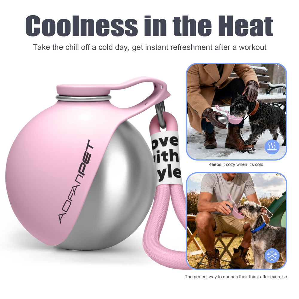 AOFANPET 10oz capacity supports small to medium dogs during walks