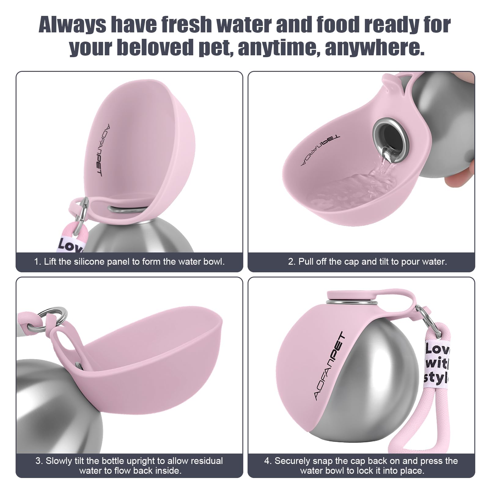 AOFANPET food-grade stainless steel shell keeps odor in check while offering durability