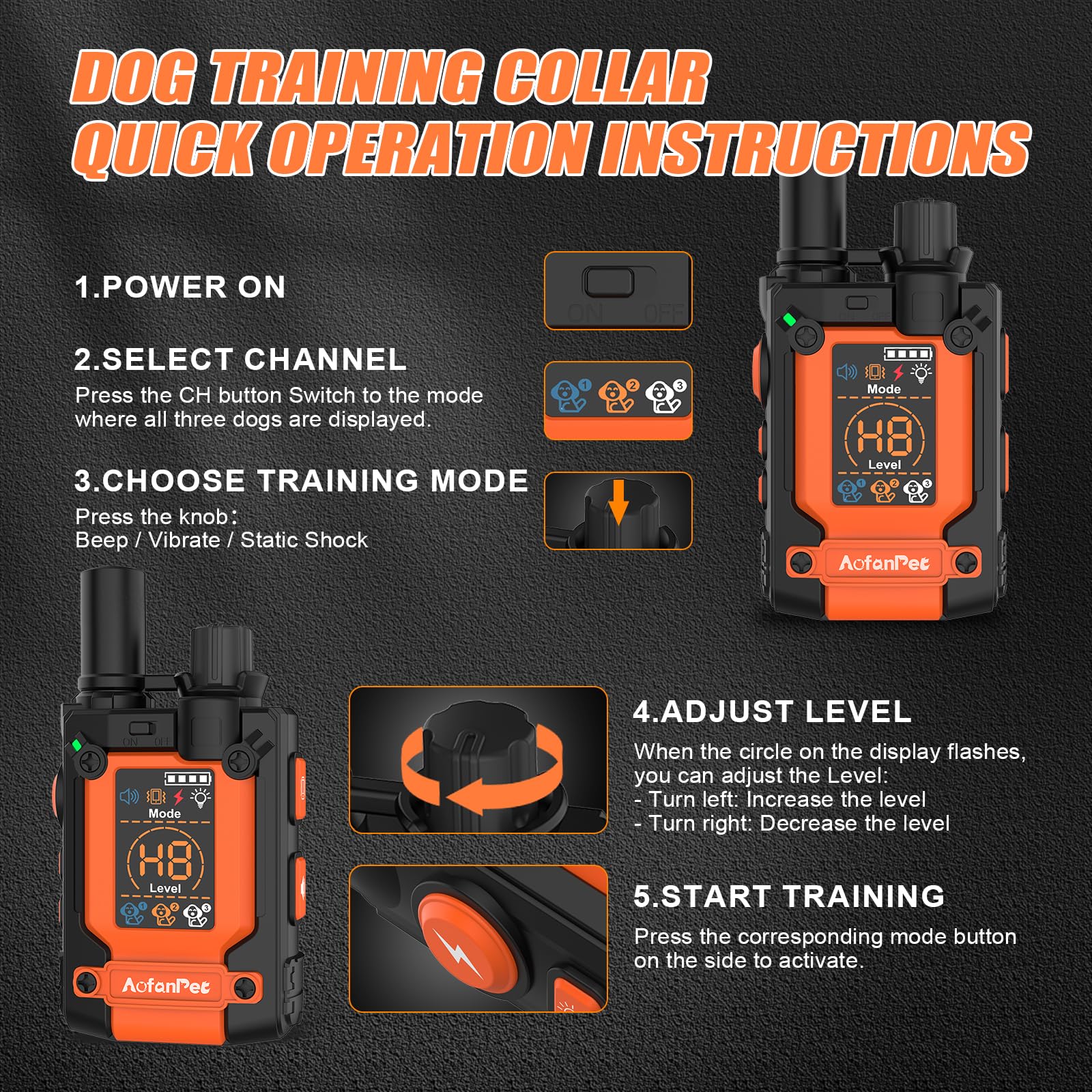 AOFANPET receiver close-up showing waterproof construction for all weather play.