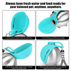 AOFANPET stainless steel bottle with silicone bowl ensures durable hygiene