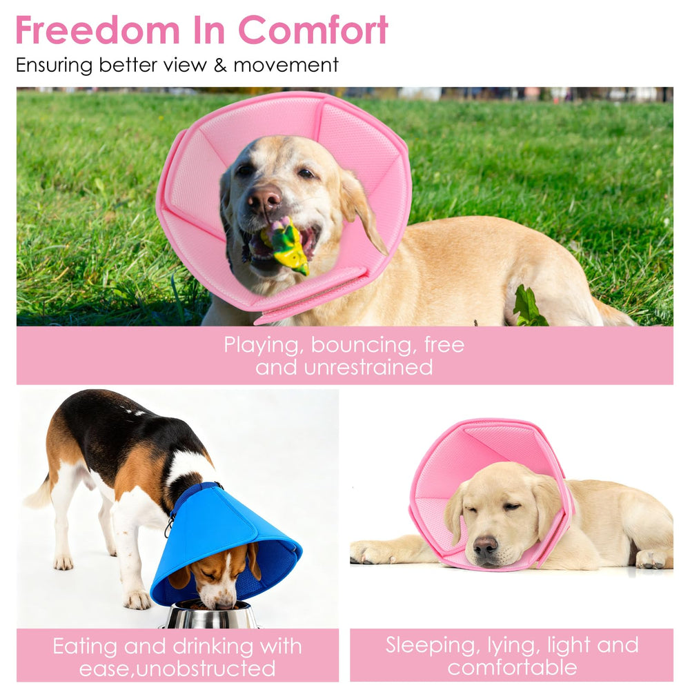 AOFITEE dog cone medium pink daily activity-compatible design