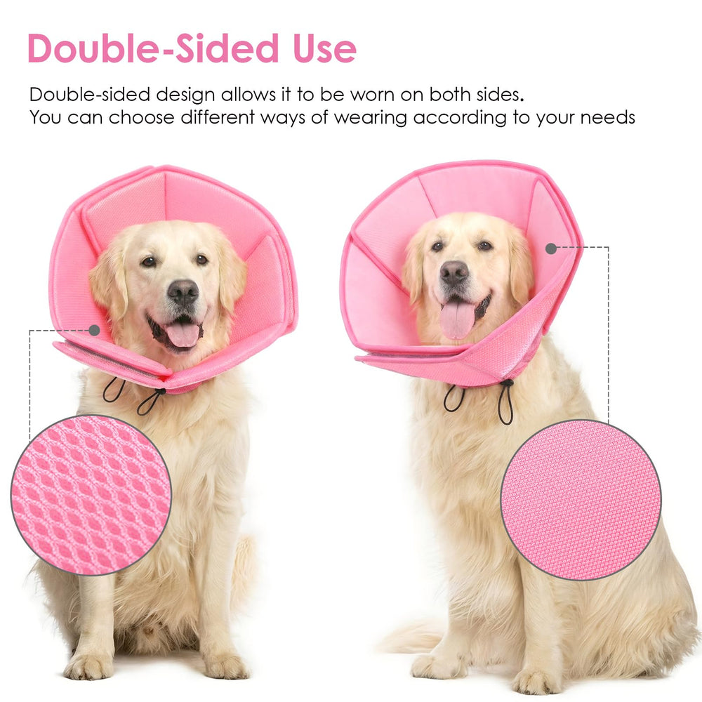 AOFITEE dog cone medium pink machine washable material for hassle-free cleaning