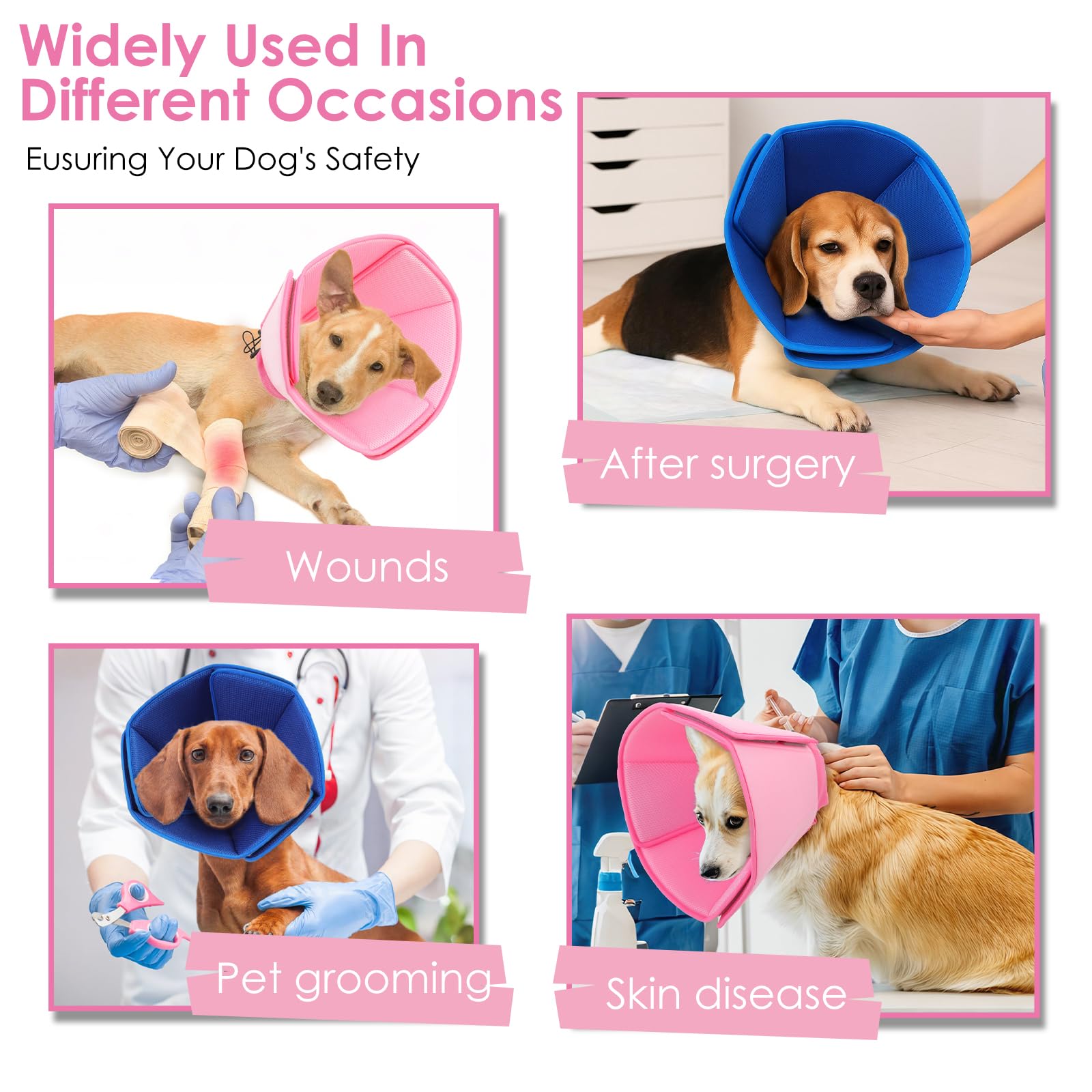 AOFITEE dog cone is machine washable for easy cleaning