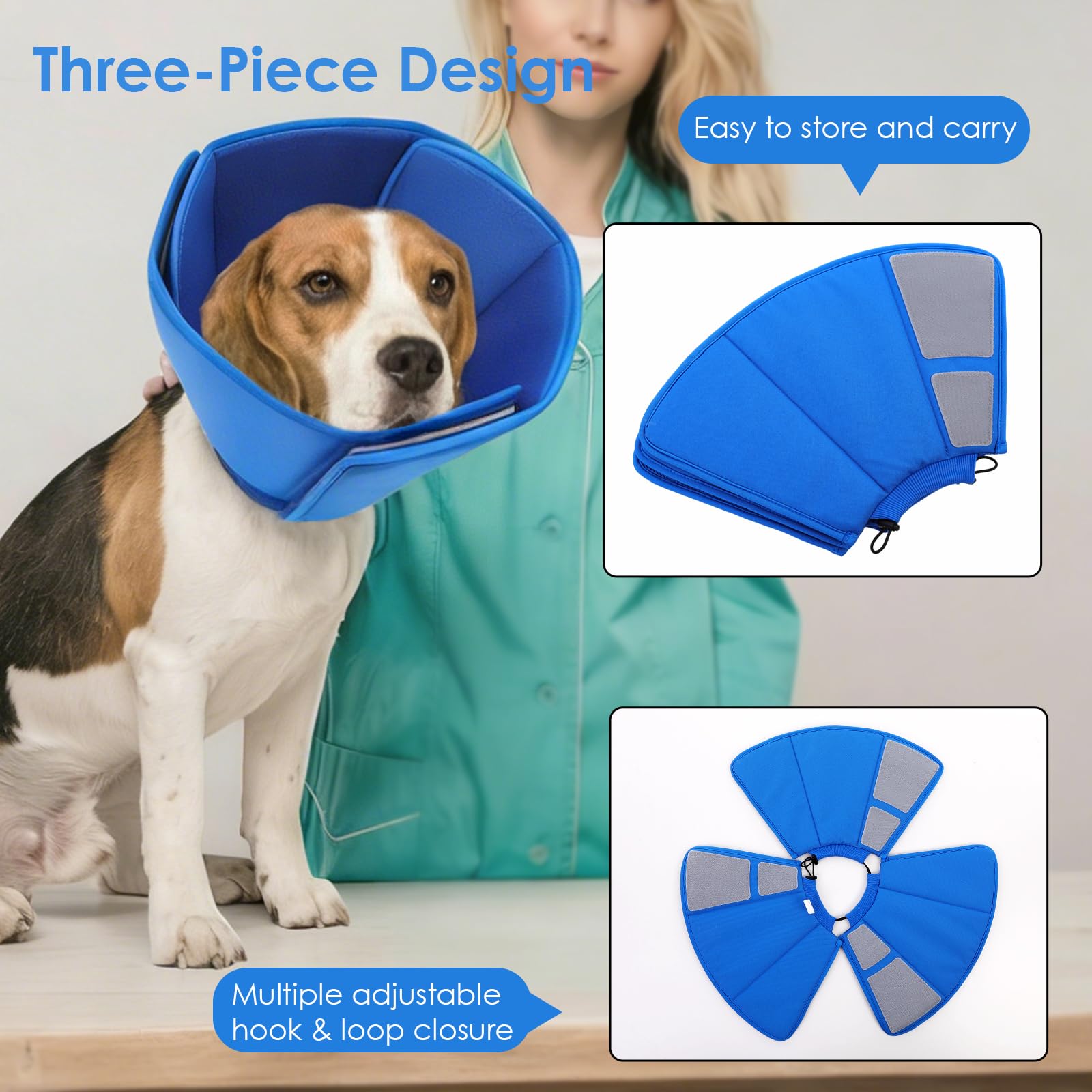 AOFITEE Soft Dog Cone worn by a dog after surgery.