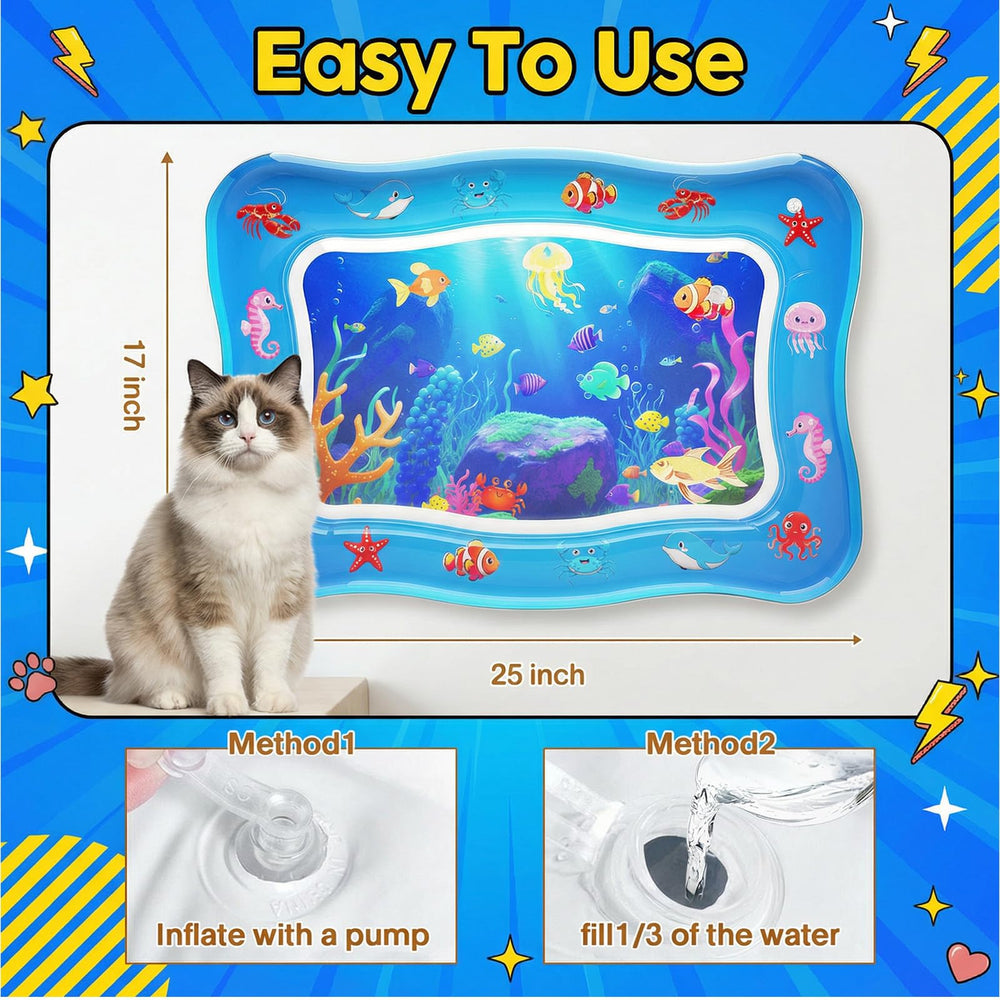 Aoioploa Cat Water Mat easy-clean foldable design supports eco-friendly, reusable play.