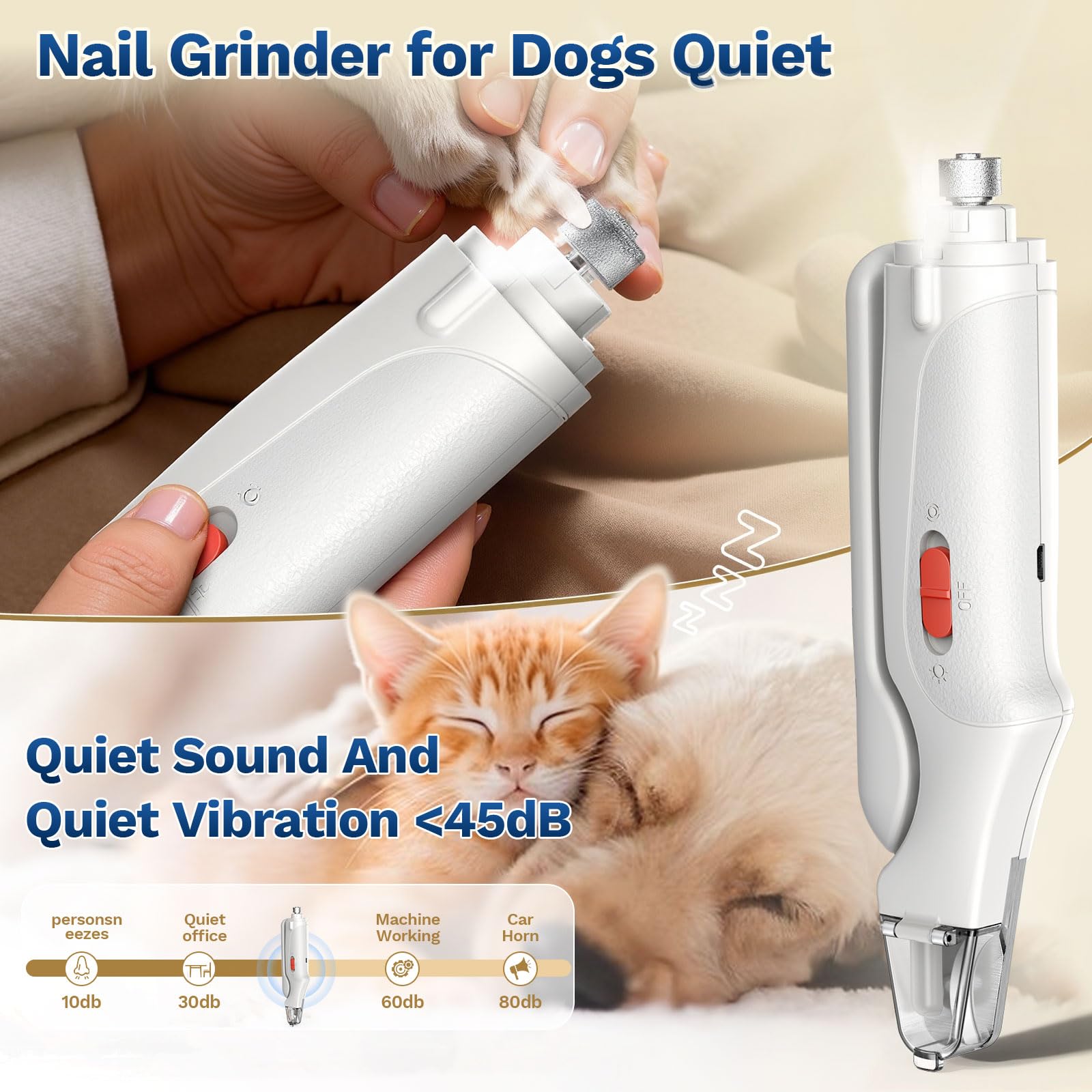 Aoioploa low-noise nail trimmer ideal for small pets and anxious cats.