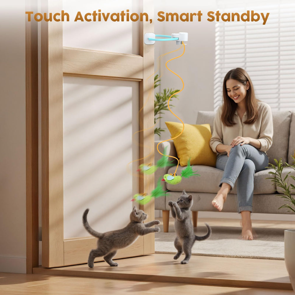 Aoioploa USB rechargeable cat toy operates quietly for shared spaces.