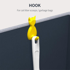 Aokeyee Cat Litter Box Enclosure Assembly Folded Design illustrates tool-free setup.
