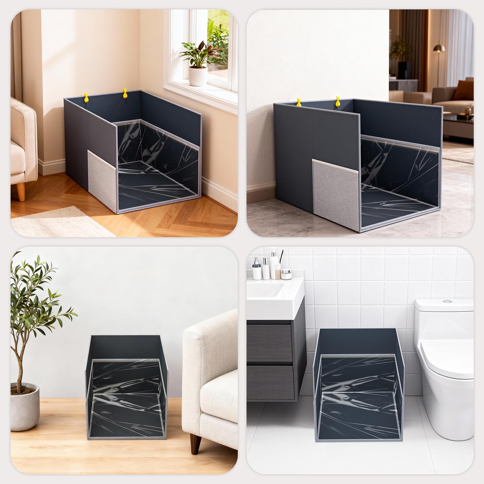 Aokeyee Cat Litter Box Enclosure Portable Open-Top design supports travel and storage.