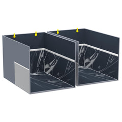 Aokeyee cat litter box enclosure splash guard gray shown on a litter area