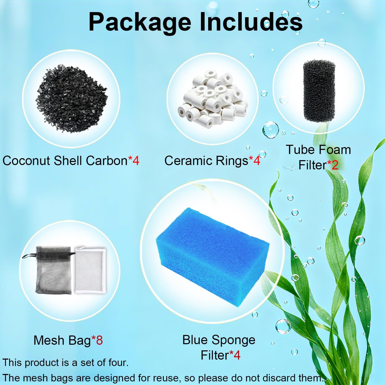 Aolleteau white filter bags support efficient filtration without altering tank aesthetics