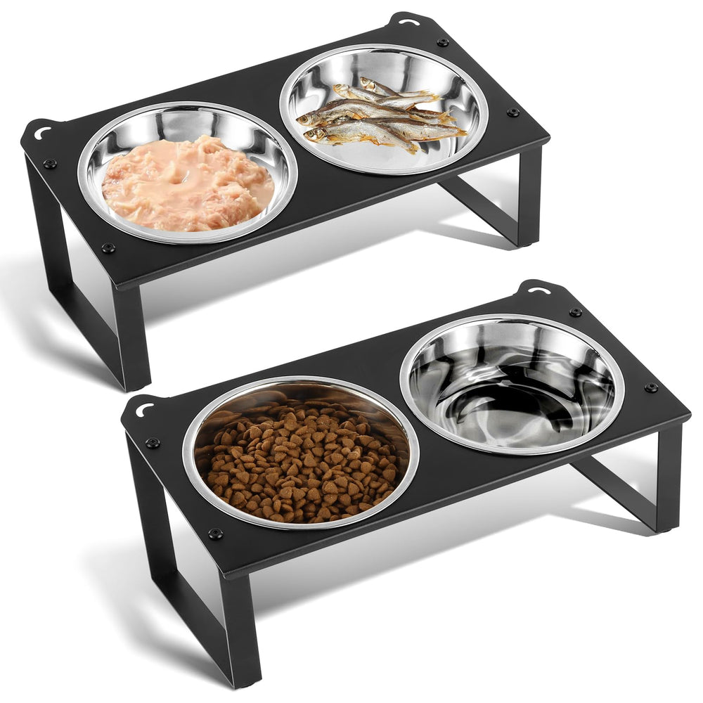 Aomafamzoy two-set elevated bowls on stand promote neat feeding and stability