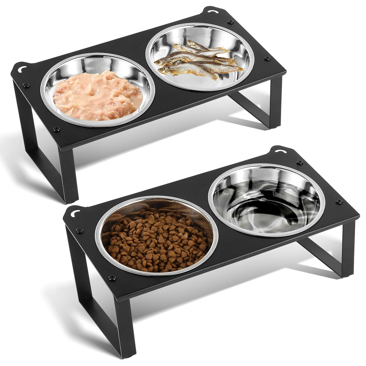 Aomafamzoy two-set elevated bowls on stand promote neat feeding and stability