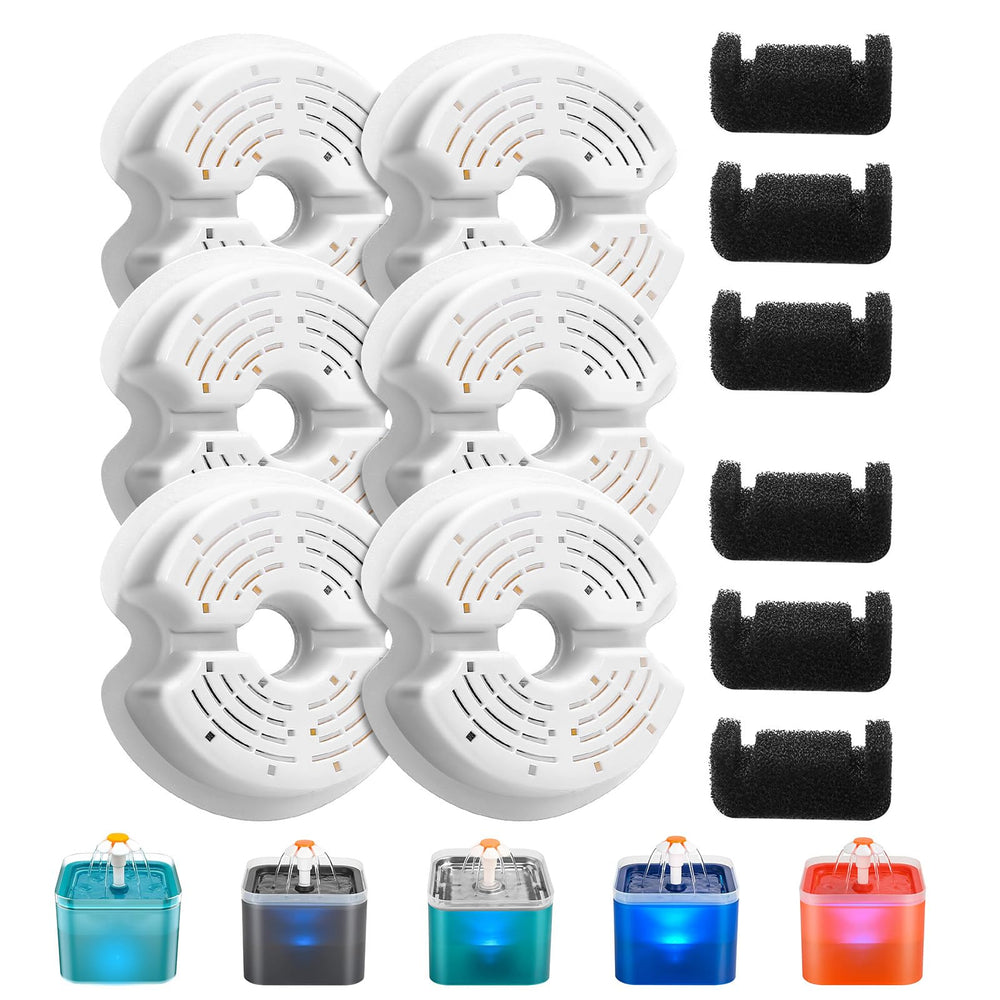 AONBOY cat fountain filters pack with six filters for clean drinking water.