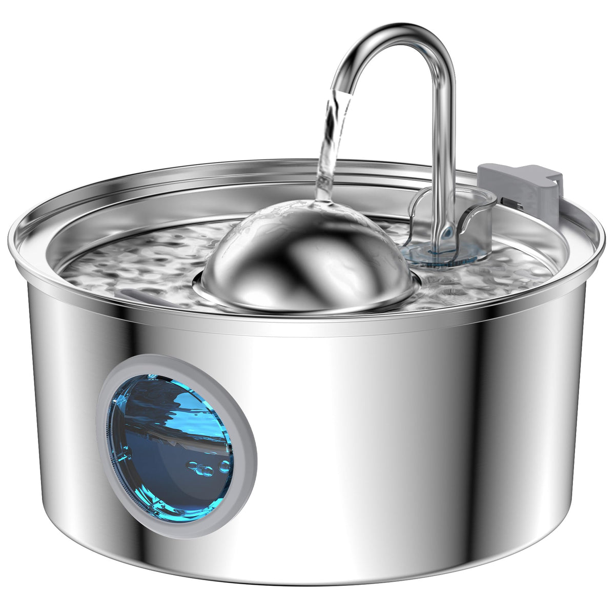 AONBOY cat water fountain with hemispherical shape for easy access to flowing water.