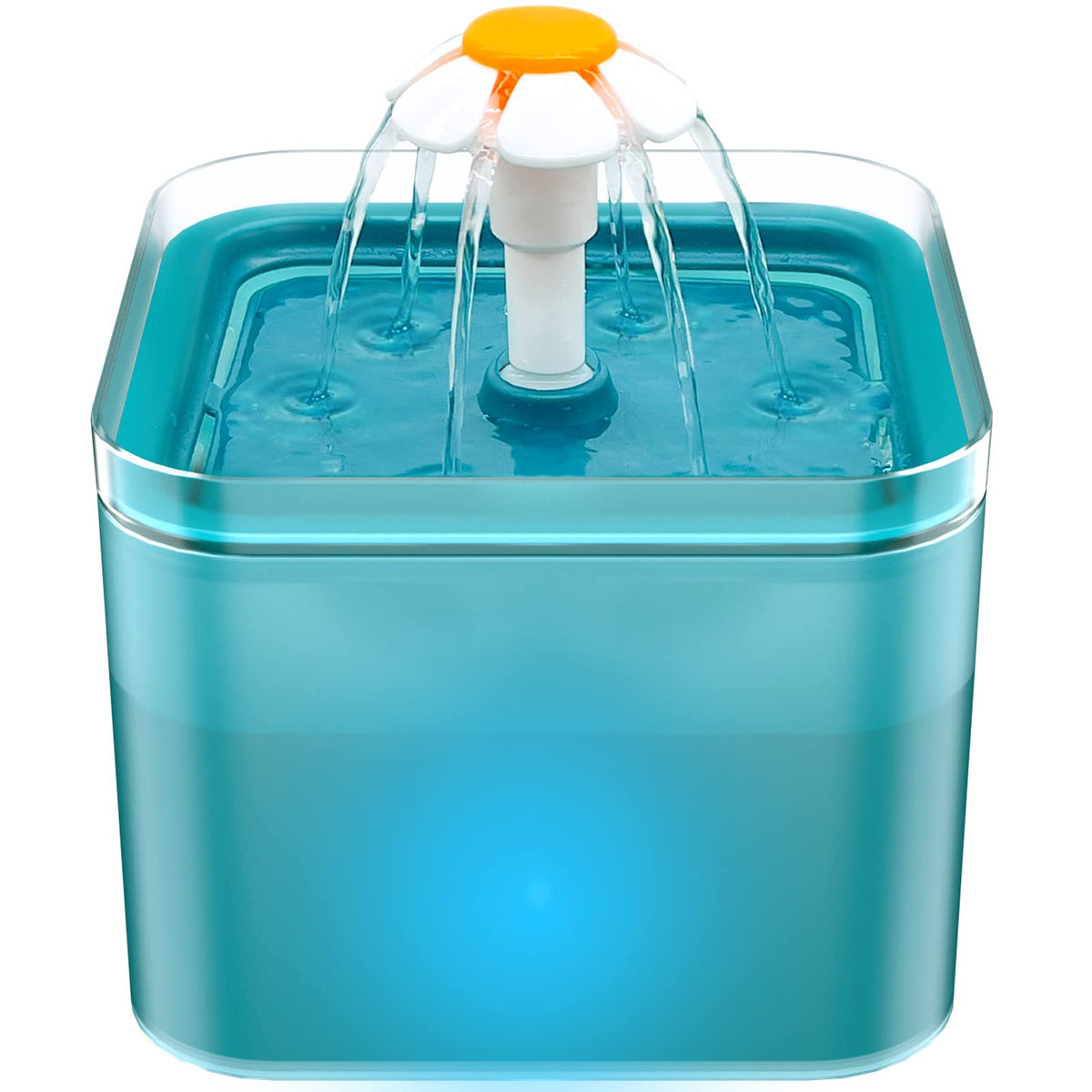 AONBOY cat water fountain with LED light for easy night-time water level checks.