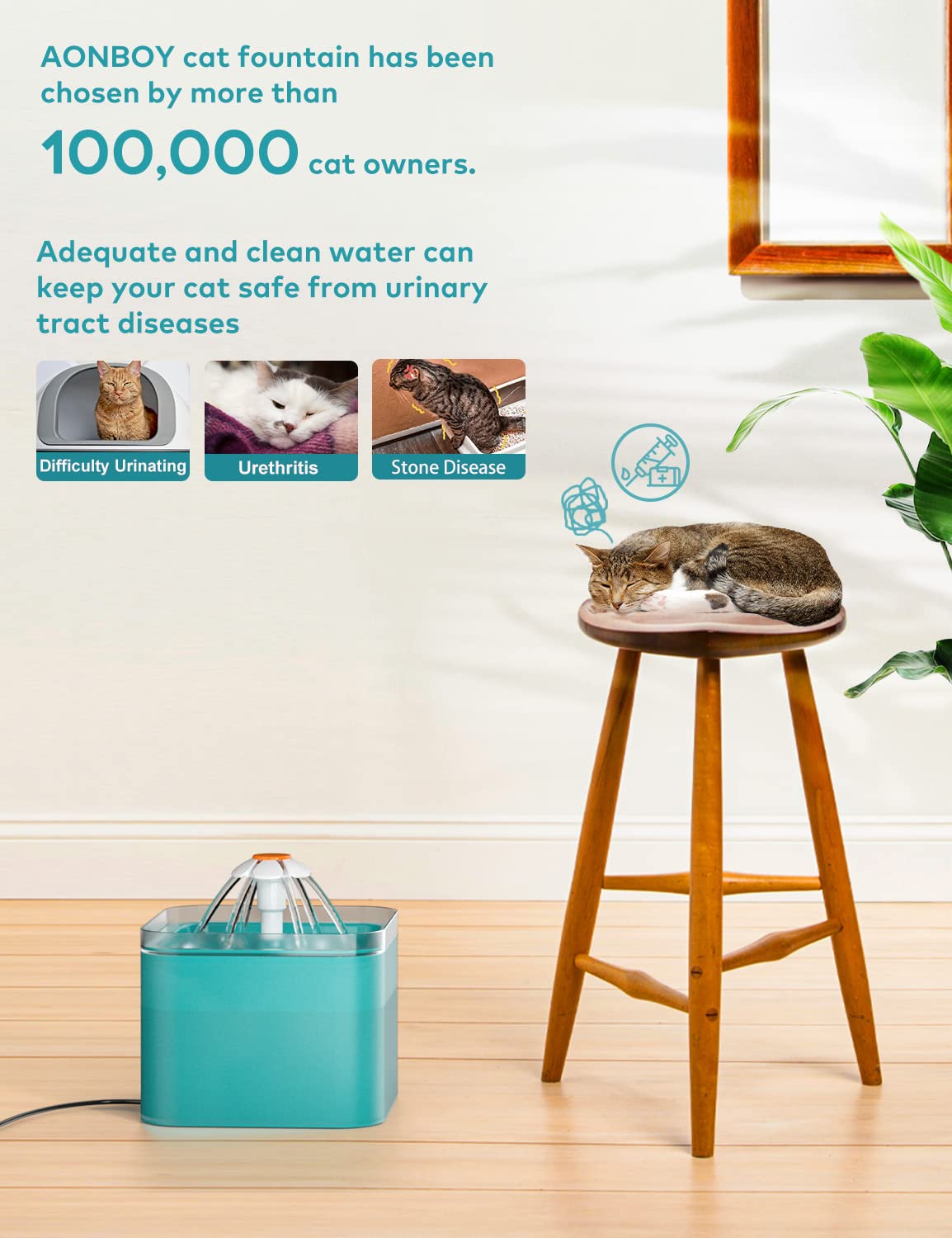 AONBOY quad-filtration purifies water for cleaner tasting drinks.