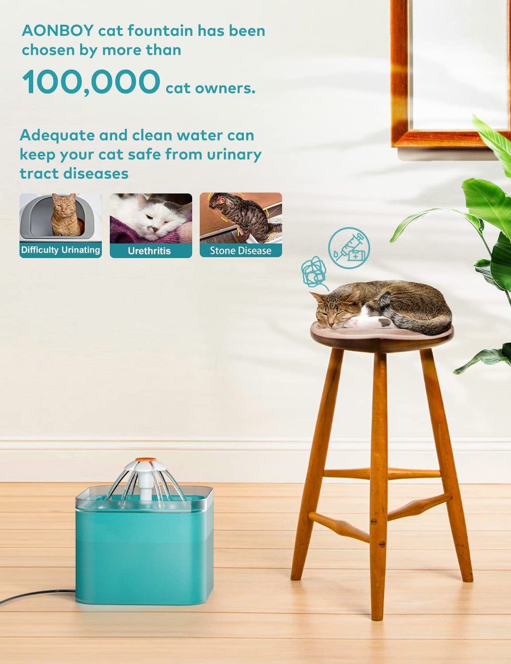 AONBOY quad-filtration purifies water for cleaner tasting drinks.