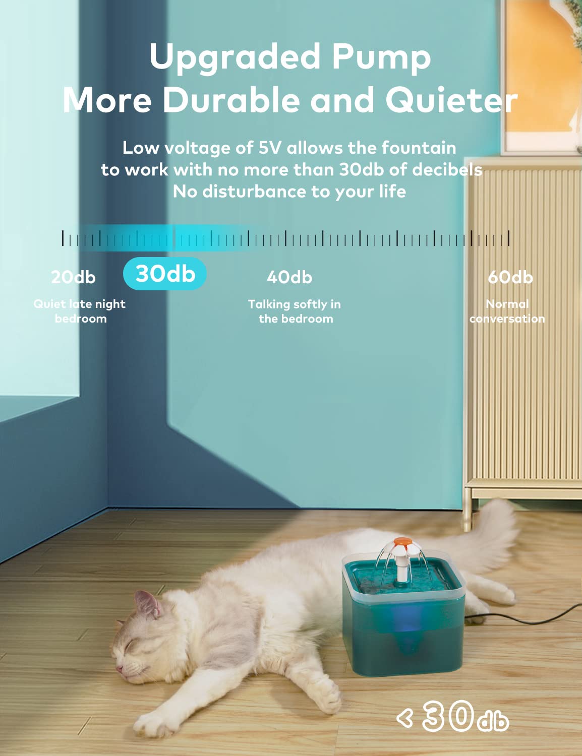 AONBOY quiet pump keeps noise levels low for peaceful nights.