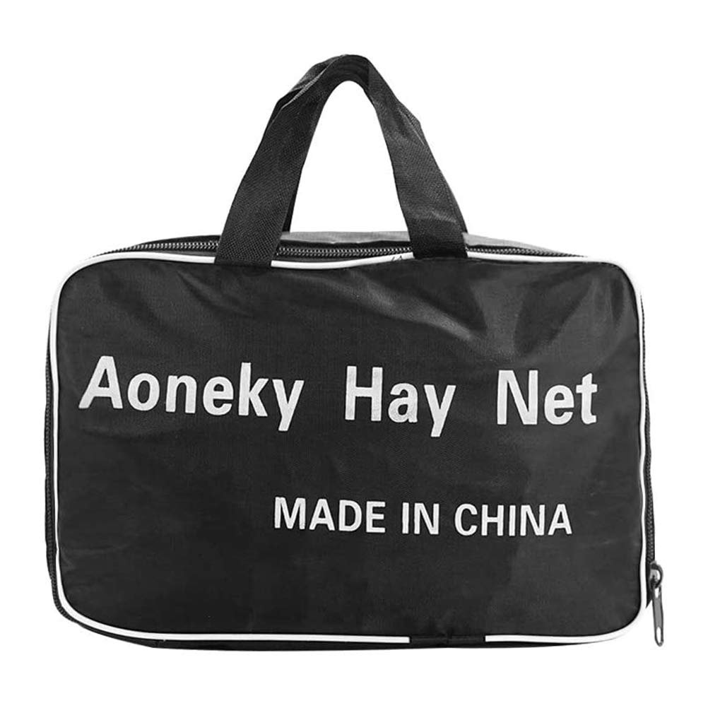 Aoneky Knotless Hay Net reduces waste while keeping hay off the ground.