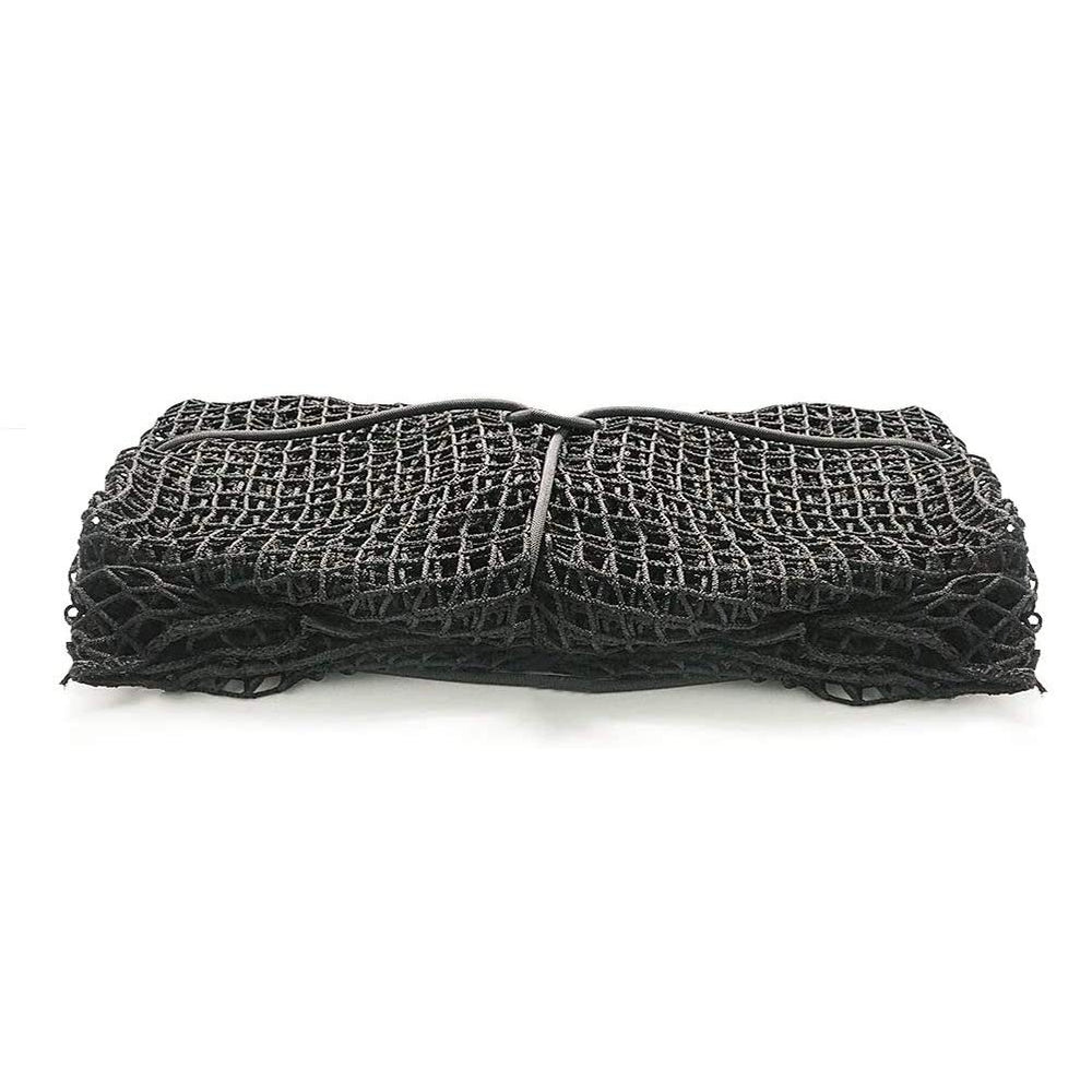 Aoneky Knotless Hay Net hanging loop enables stall or pasture mounting.