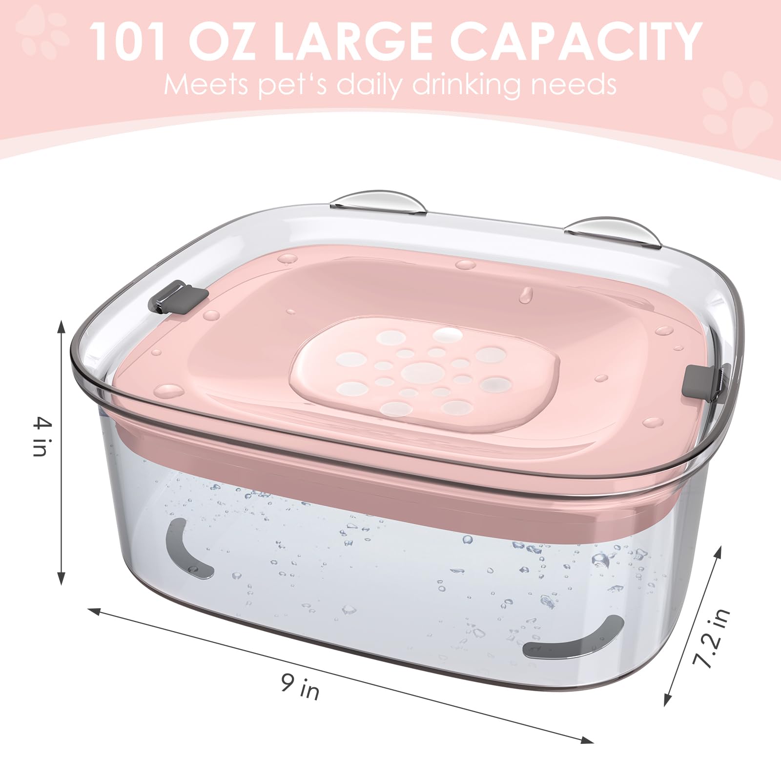 AONKEY 3L dog water bowl anti-spill prevents messy drips while pets drink.
