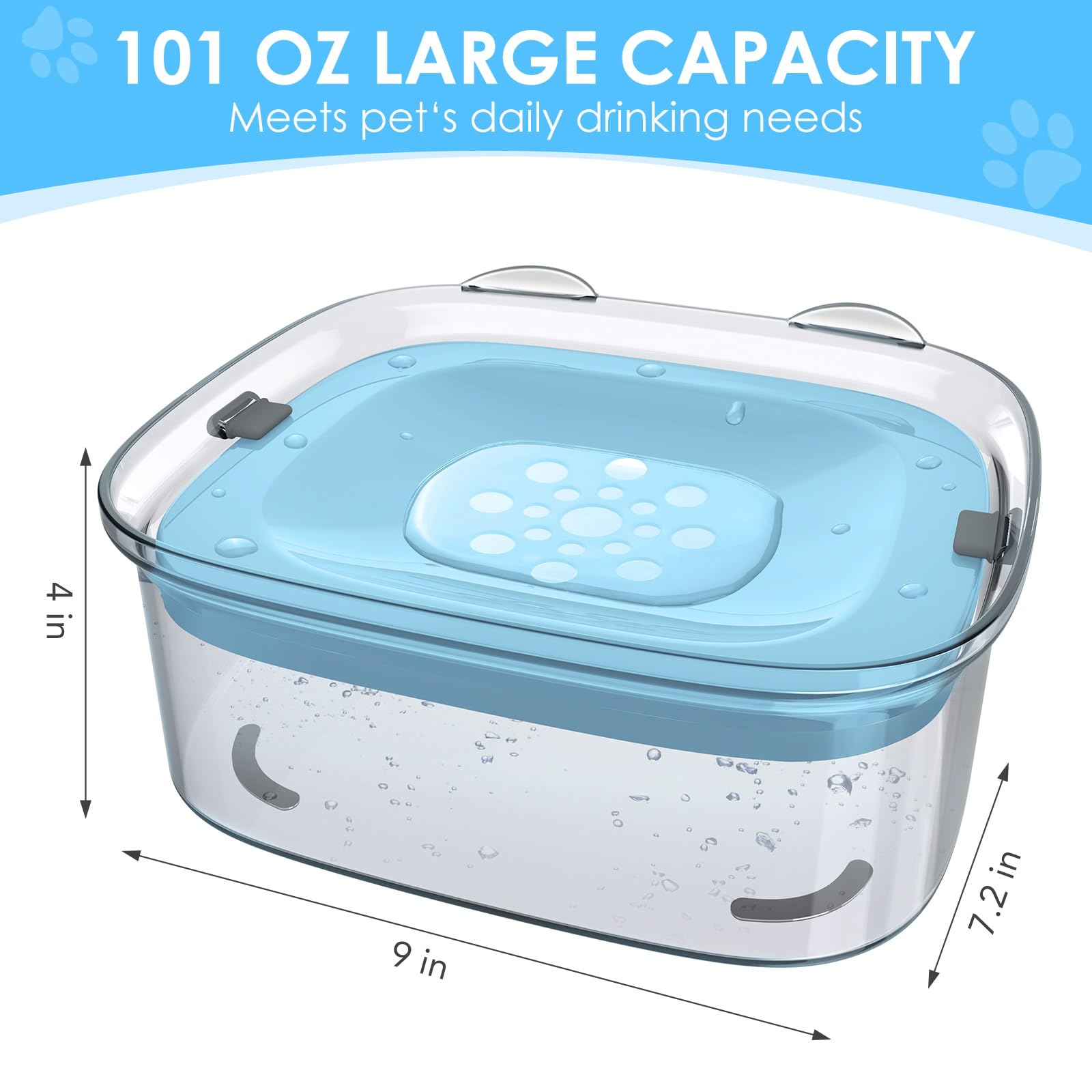 AONKEY sky-blue bowl lets you monitor water level easily