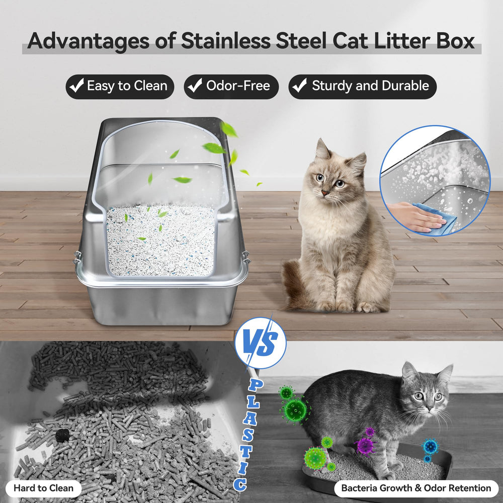 Aothey enclosed metal litter box design for lasting durability