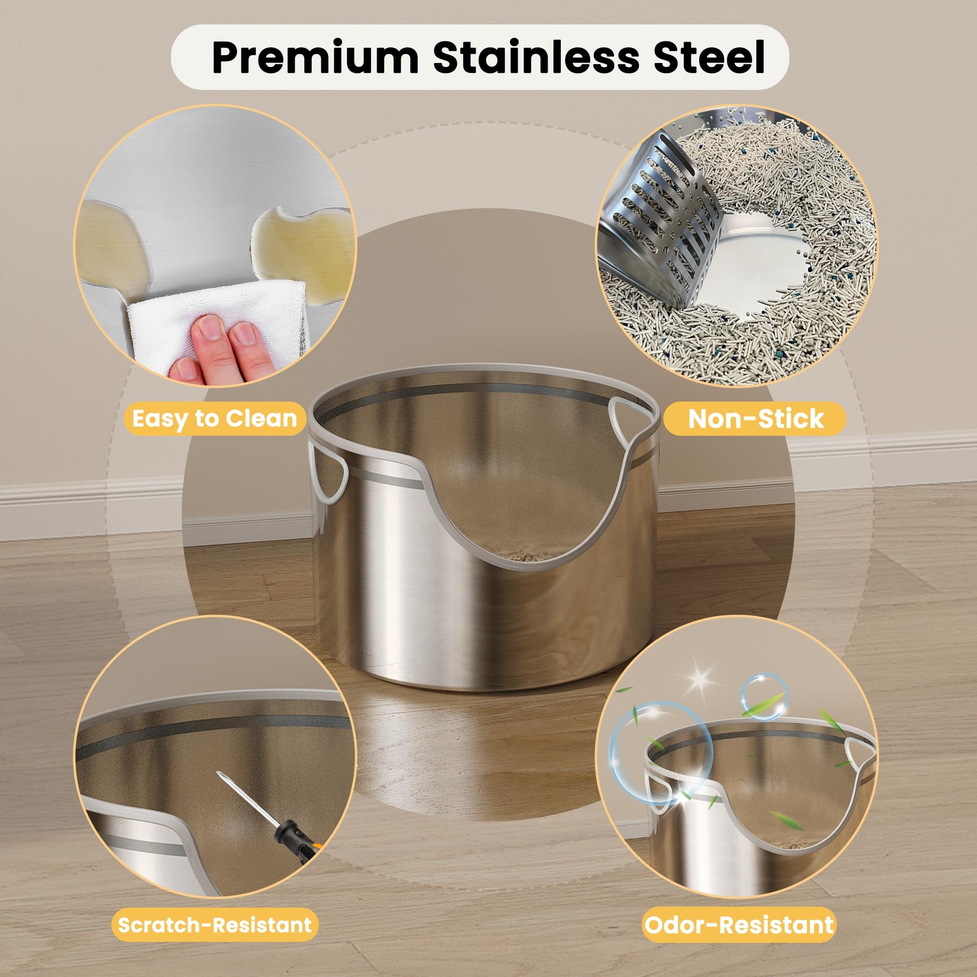 Aothey included stainless steel scoop assists quick cleaning after use.