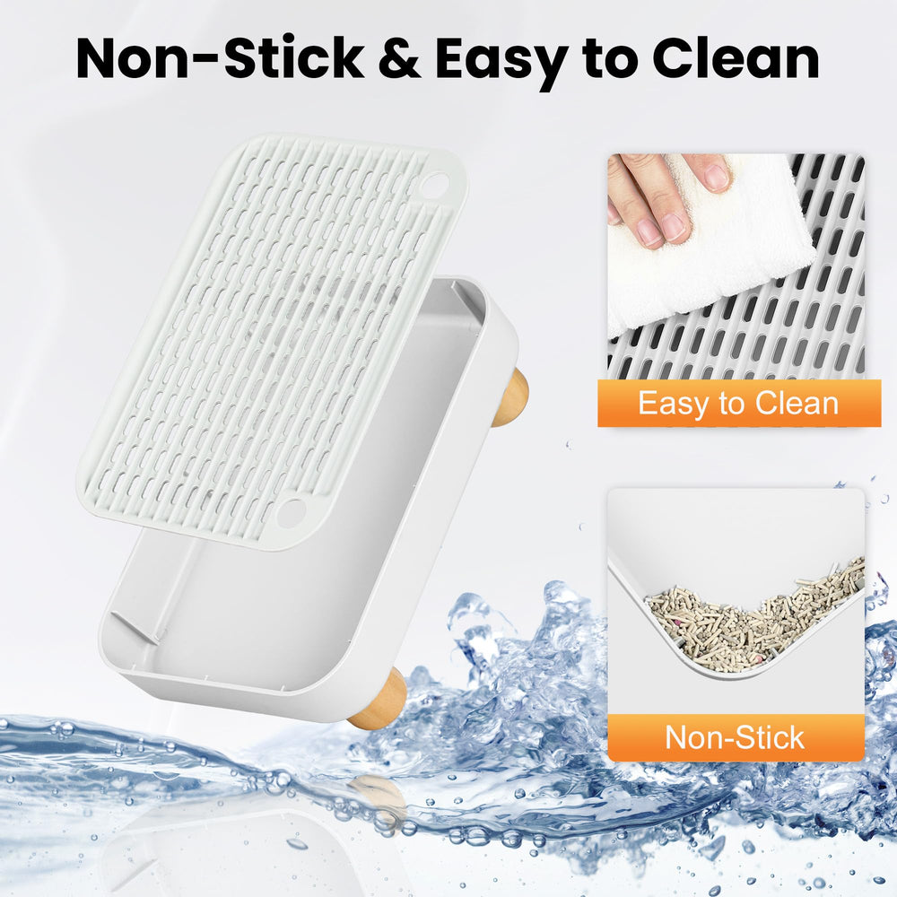 Aothey Litter Box Step easy-clean surface reduces dirt buildup.
