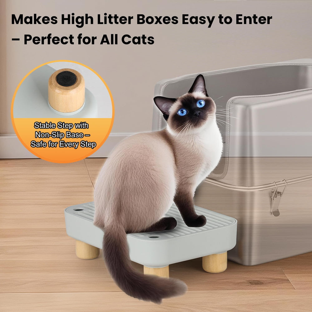 Aothey Litter Box Step non-slip design aids safe entry and exit.